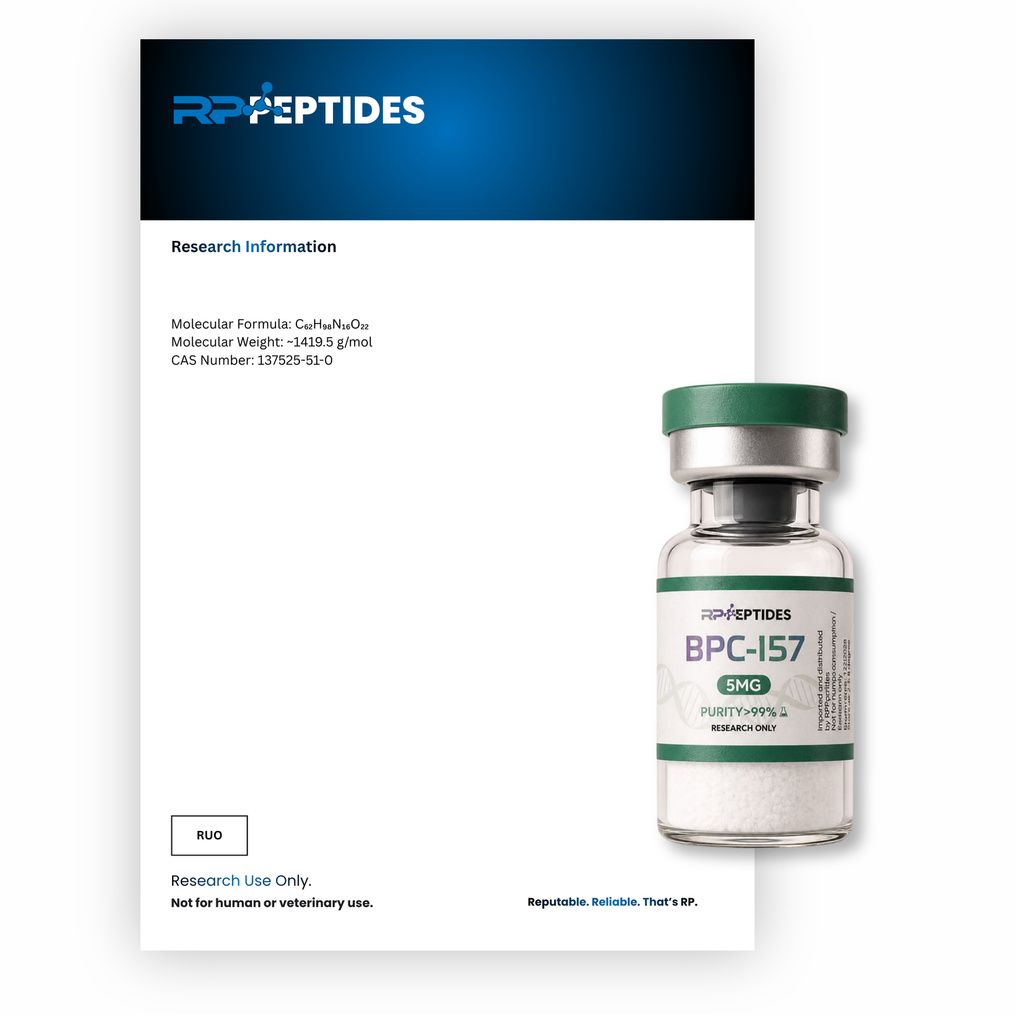 BPC157 5MG : Research Only