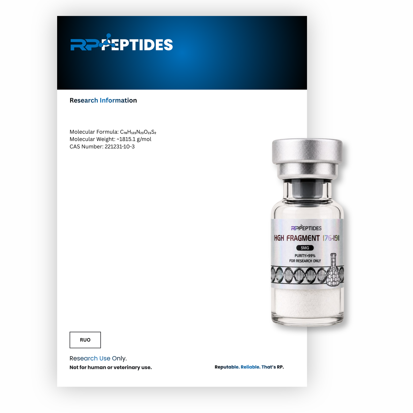 HGH Fragment 176-191 5mg : Research Only