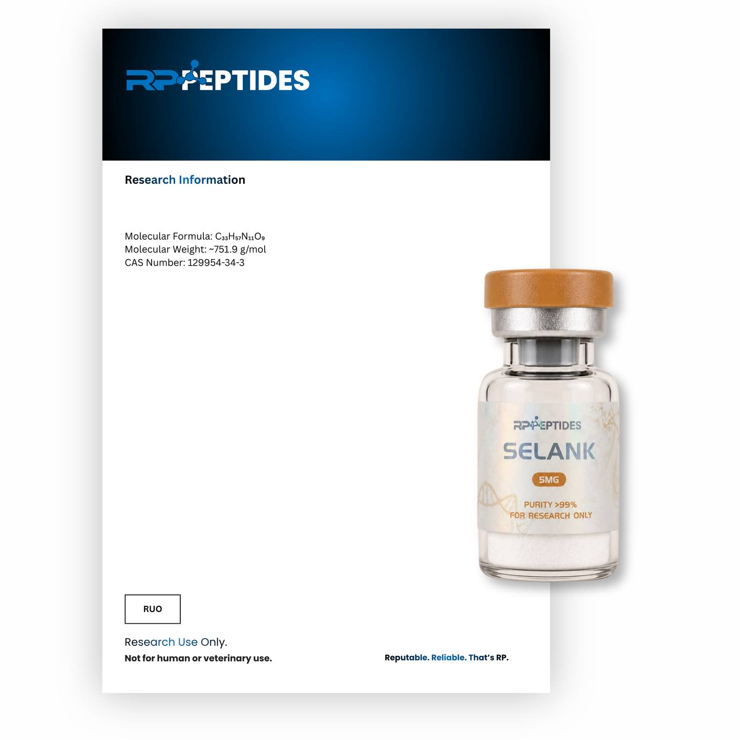 SELANK 5MG : Research Only