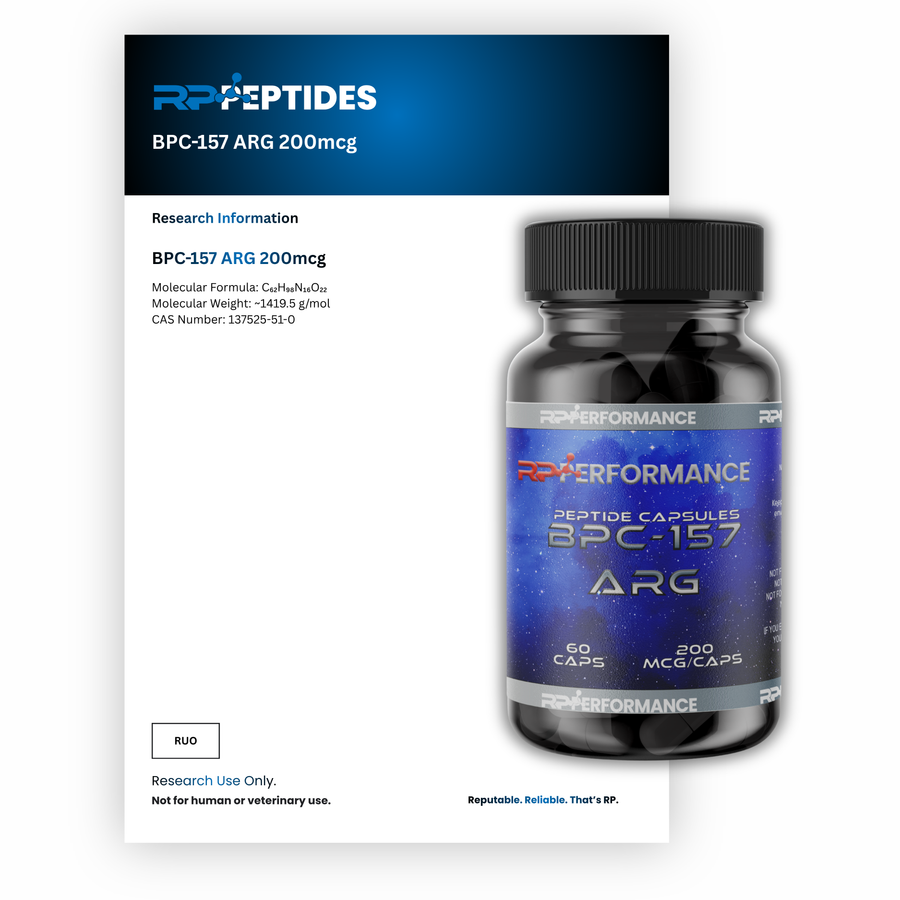 BPC-157 ARG 200mcg x 60caps :  Research Only