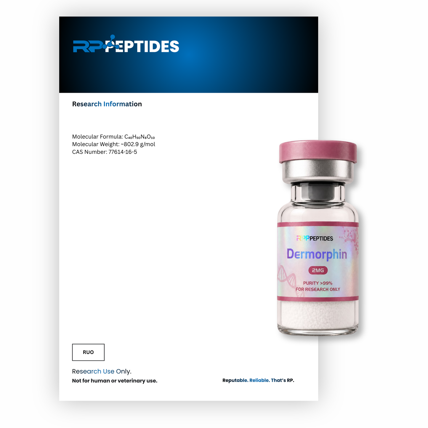 Dermorphin 2mg : Research Only