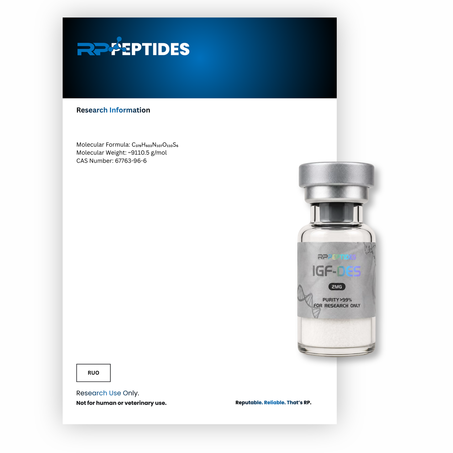 IGF-DES 2MG : Research Only