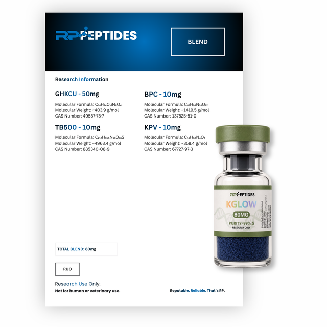 GHK-Cu / BPC-157 / TB-500 / KPV Laboratory Research Blend – 80mg