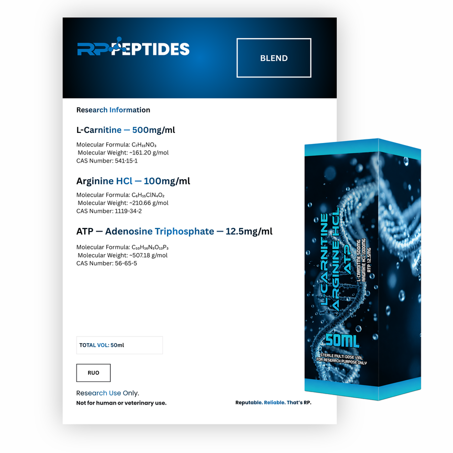 L-Carnitine / Arginine HCl / ATP Research Solution – 612.5mg/ml – 50ml