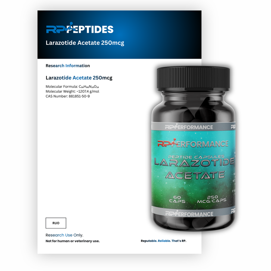 Larazotide Acetate 250mcg x 60caps :  Research Only