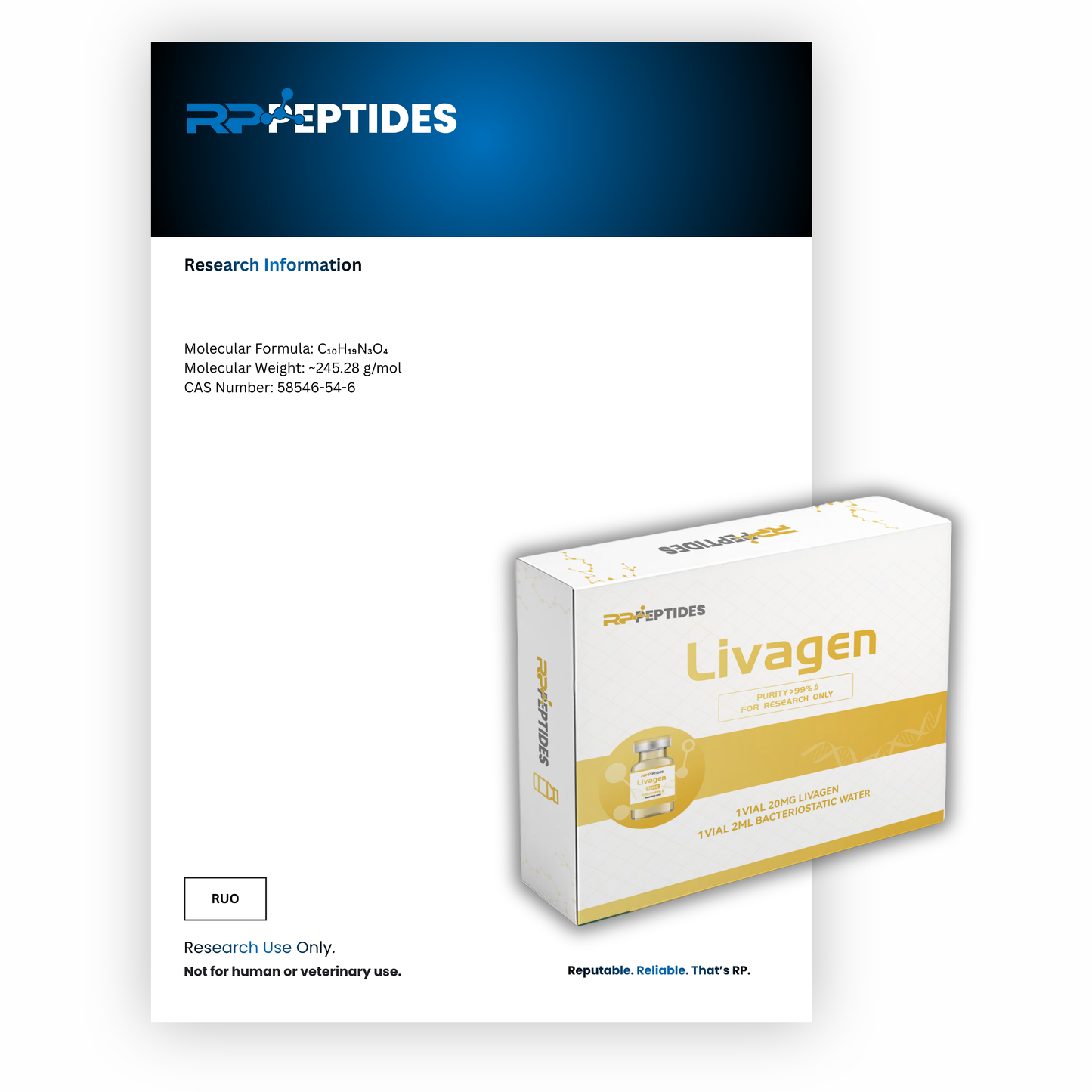 Livagen 20mg: research only