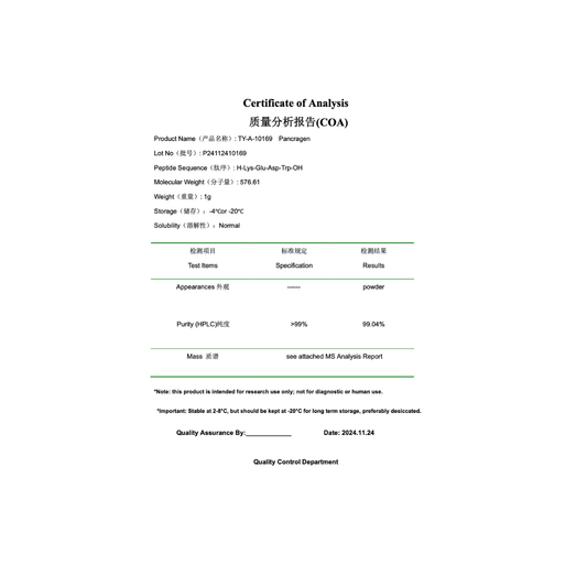 Pancragen 20mg: Research Only