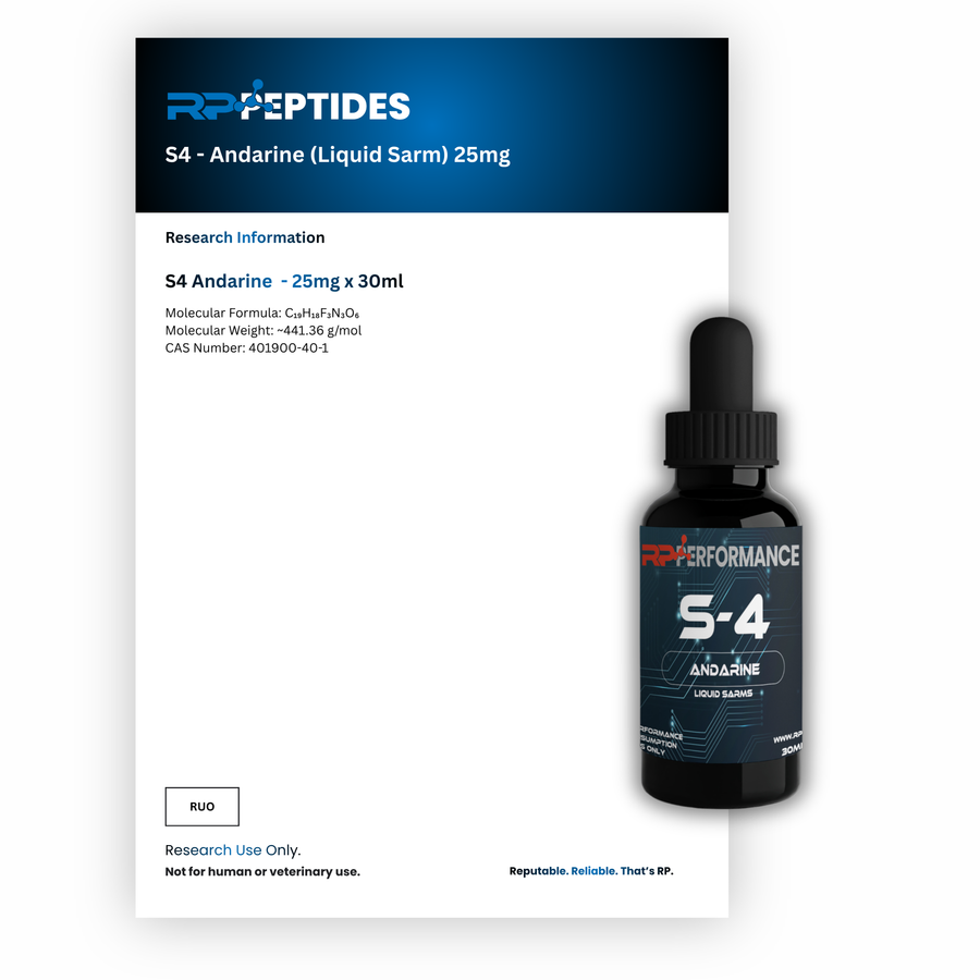 S4 - Andarine (Liquid Sarm) 25mg x 30ml :  Research Only