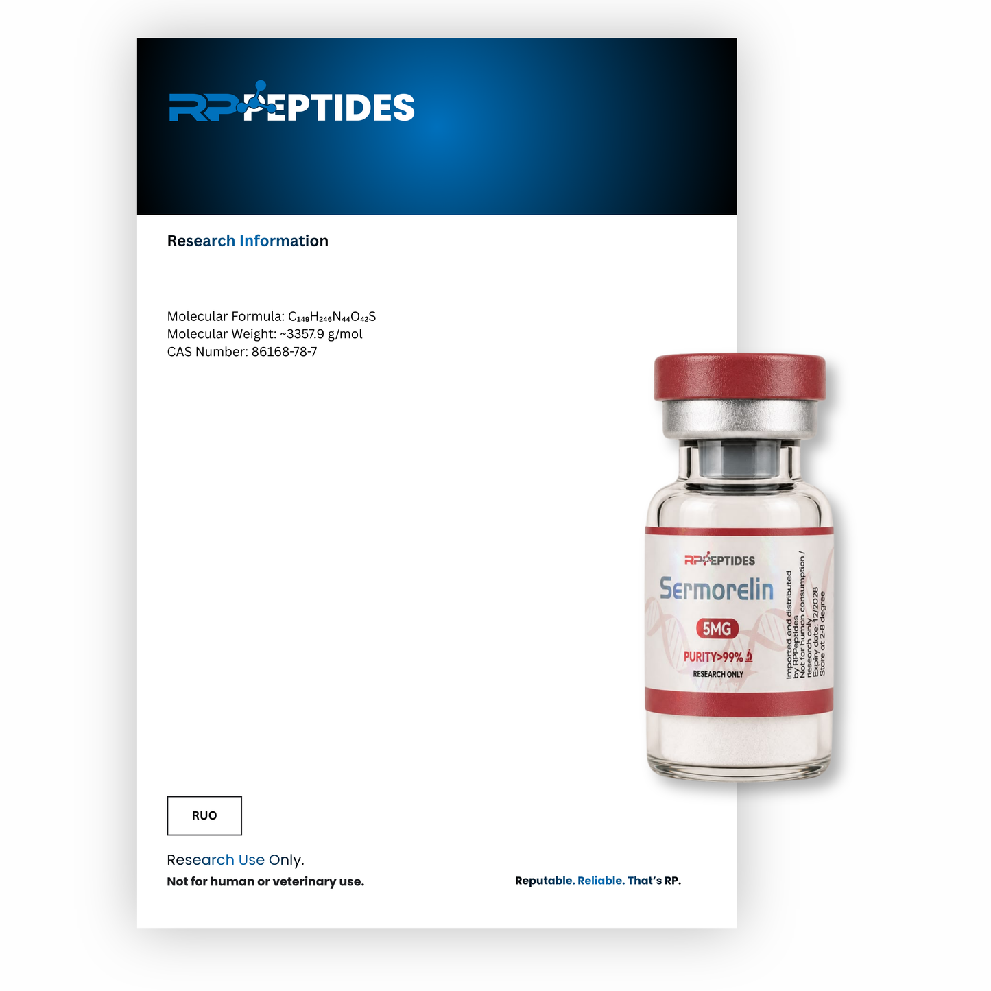 SERMORELIN 5MG : Research Only