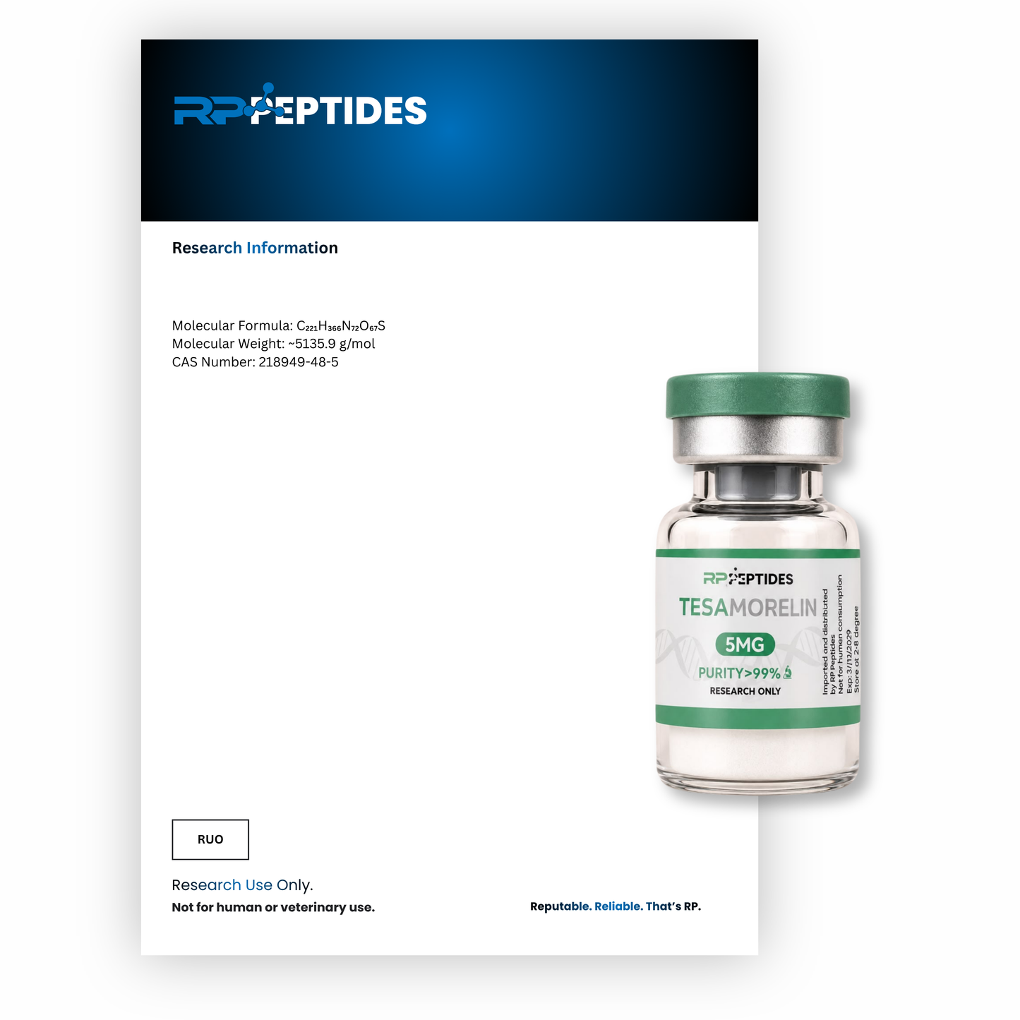 TESAMORELIN 5MG : Research Only