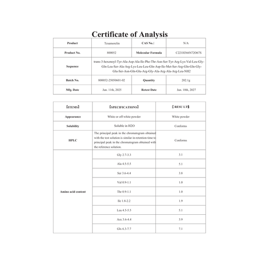 TESAMORELIN 5MG : Research Only