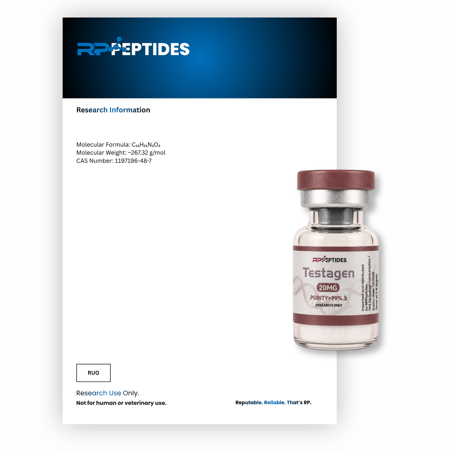 Testagen 20mg: Research only