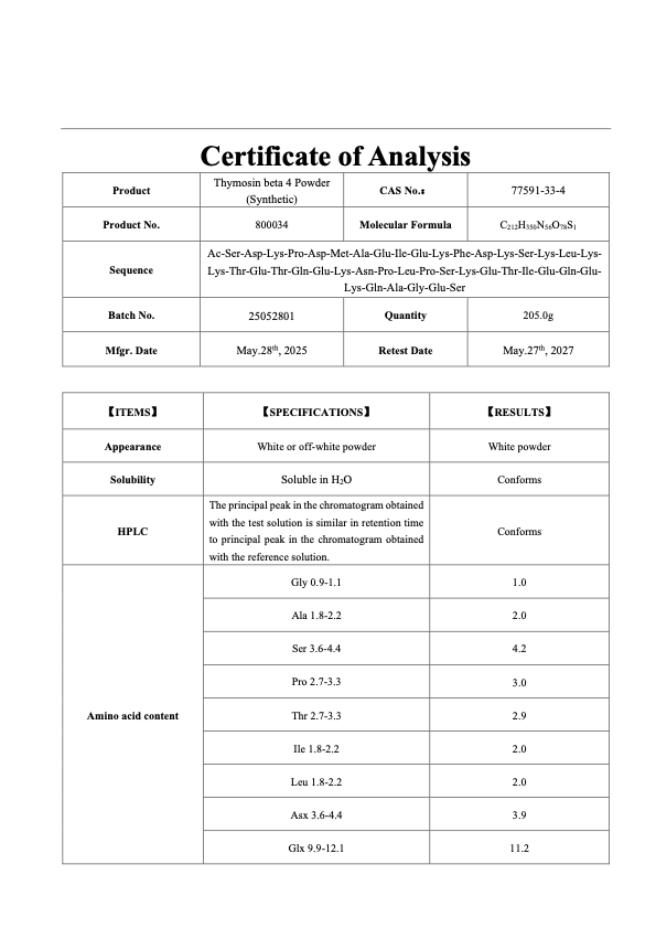 THYMOSIN ALPHA 1 5MG : Research Only