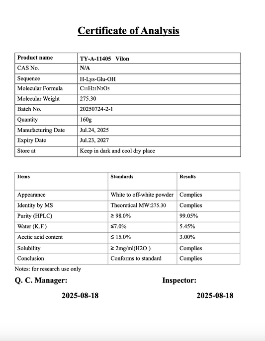 Vilon 20mg: research only