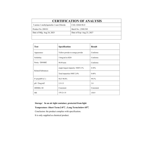 5-Amino-1MQ 50mg x 60caps :  Research Only