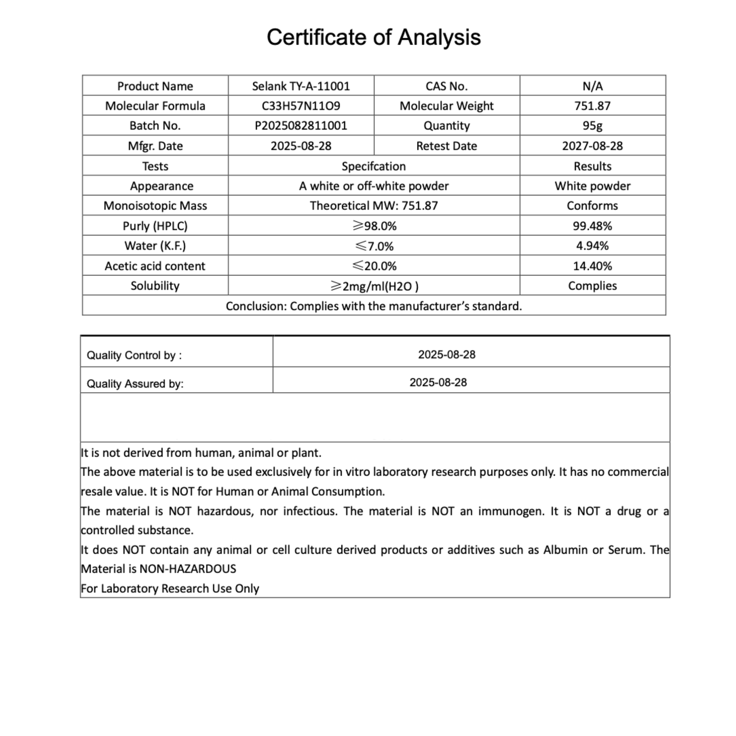 SELANK 5MG NASAL : Research Only