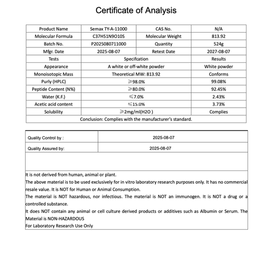 SEMAX 5MG : Research Only